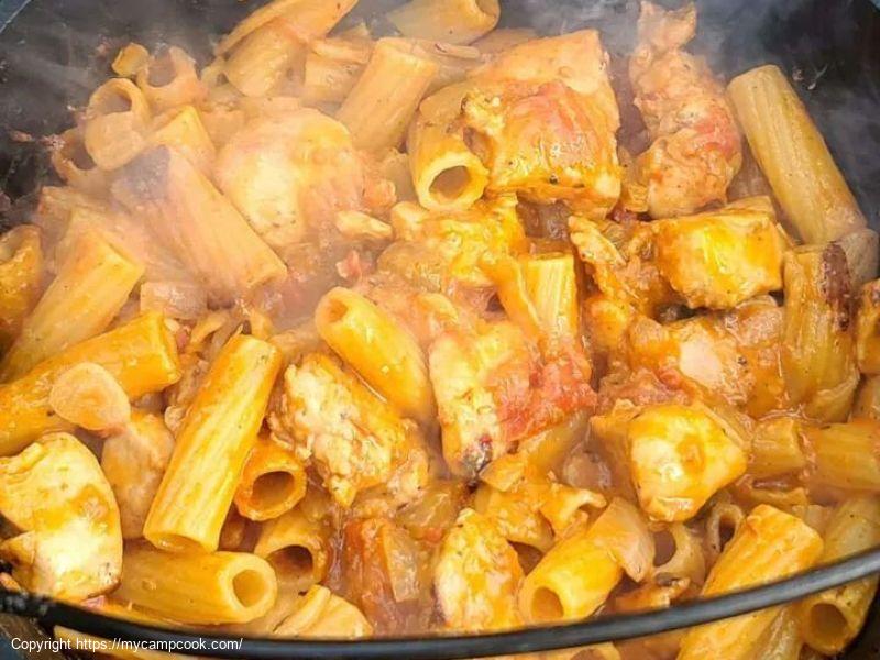 Dutch Oven Chicken with Pasta & Cheese