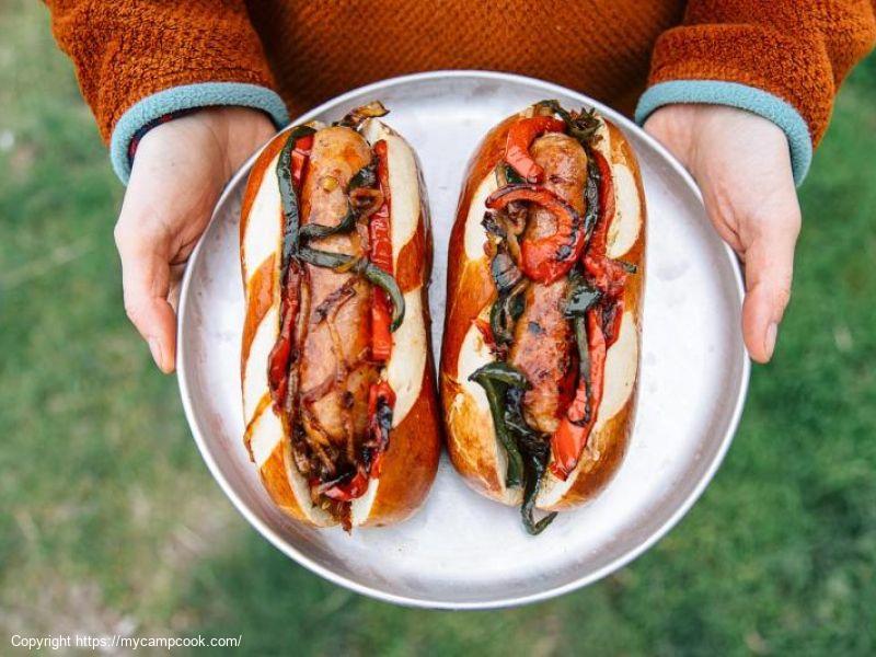 Cast Iron Brats With Onions And Peppers